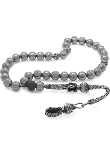 1000 Ayar Gümüş Kazaz Püsküllü Küre Kesim Terahertz Doğaltaş Tesbih