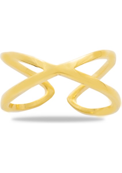 Cats Eye Tasarım Gold Renk Free Size 925 Ayar Gümüş Kadın Yüzük