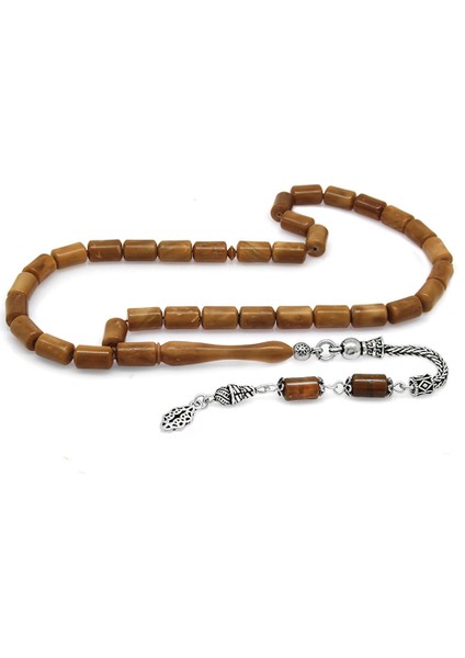 925 Ayar Gümüş Püsküllü Kapsül Kesim Kuka Tesbih fiyatları