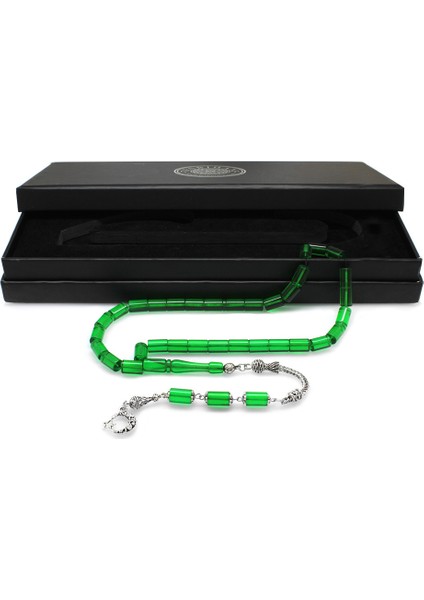 Kararmaz Metal Püsküllü Kesme Kesim Yeşil Ateş Kehribar Tesbih fiyatları