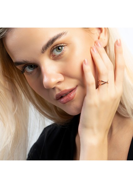 Cats Eye Tasarım Rose Renk 925 Ayar Gümüş Kadın Yüzük fırsatları