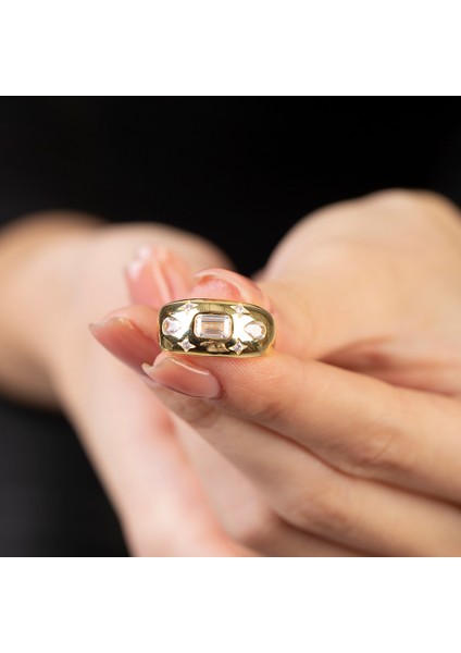 Su Damlası - Yıldız Süslemeli Silver Renk Free Size 925 Ayar Gümüş Kadın Yüzük fiyatları