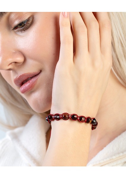 Makrome Örgülü Faset Kesim Kuvars Doğaltaş Kadın Bileklik modelleri