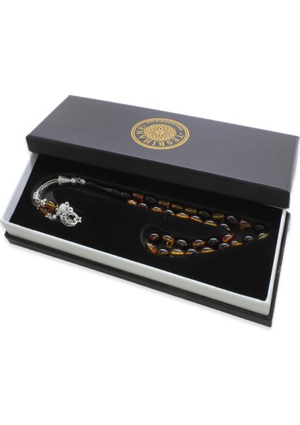 Kararmaz Metal Ayyıldız Püsküllü Arpa Kesim Bala-Siyah Ateş Kehribar Tesbih modelleri