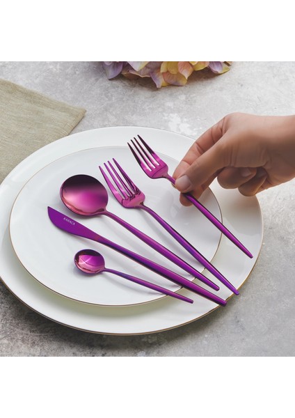 Orion Purple 30 Parça 6 Kişilik Çatal Kaşık Bıçak Seti