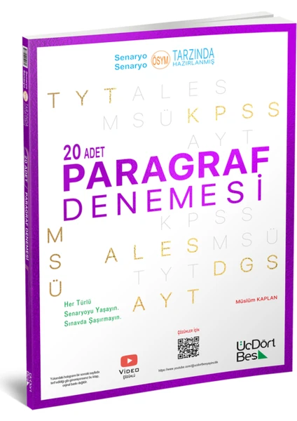 ÜçDörtBeş Yayınları 20 Adet Paragraf Denemesi