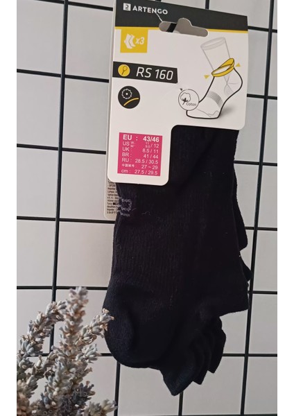 Artengo Tenis Çorabı Kısa Konç Unisex 3 Çift Siyah Rs 160 fiyatları