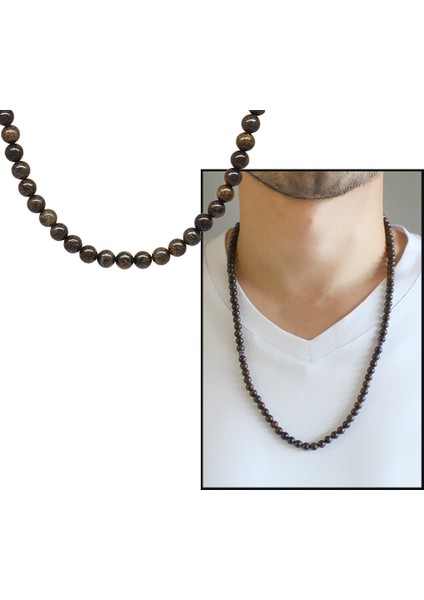 Hem Bileklik - Hem Kolye - Hem Tesbih 99LU Bronzite Doğaltaş Takı fırsatları