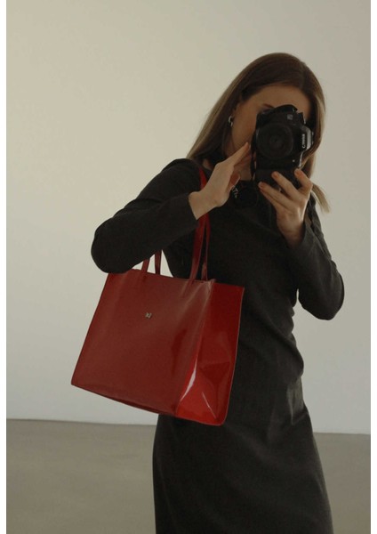 Basic Shopper Çanta Kırmızı