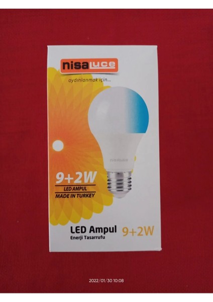 Nisa Luce Nıssa Luce Nisa Luce Renk Degiştiren LED Ampul 9W Beyaz 2W Mavi Gece Lambası Modu/ E27 Duy