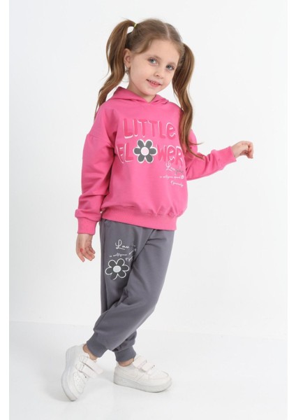 3563 3-7 YAŞ LITTLE FLOWER BASKILI 2İPLİK MEVSİMLİK KIZ TAKIM - KIZ ÇOCUK TAKIM fiyatları