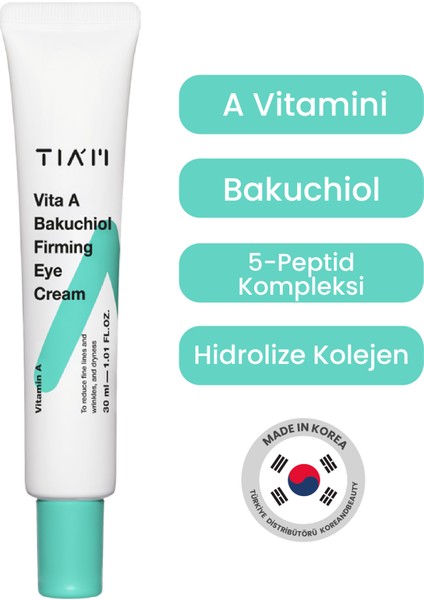 Vita A Bakuchiol Firming Eye Cream 30 ml, A Vitamini ve Bakuchiol İçeren  Kremi