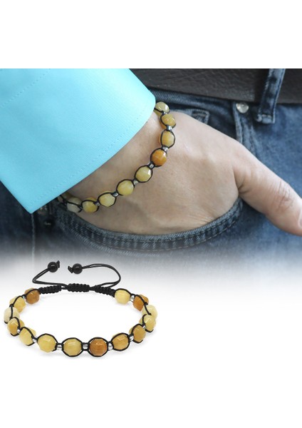 Makrome Örgülü Faset Kesim Akik Doğaltaş Erkek Bileklik fiyatları