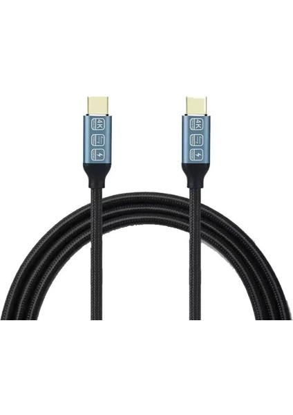 5A 100W 20GPS 4K 60Hz Type-C To Type-C 4.0 Gen2 Hızlı Data ve Şarj Kablosu Örgülü 2metre Siyah