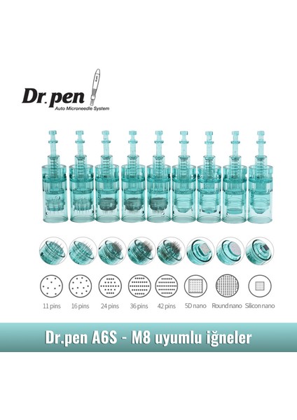 Dr.pen Dermapen Iğnesi (10 Adet) A6S - M8 Cihazları ile Uyumlu Iğneler fırsatları