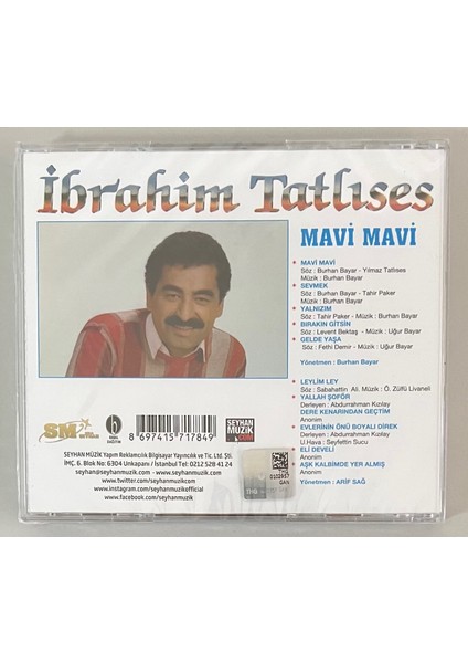 Ibrahim Tatlıses Mavi Mavi CD (Jelatinli Orjinal Sıfır Cd)