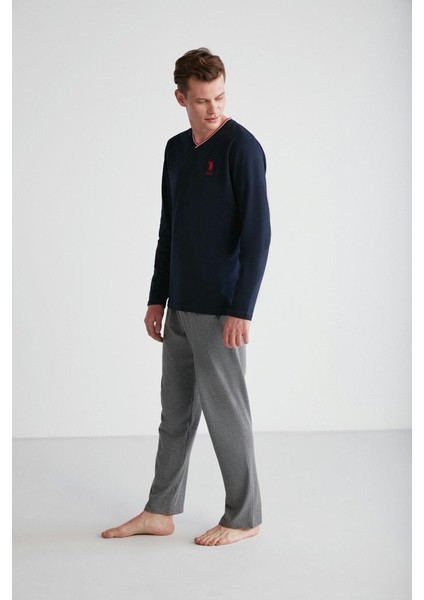 Uzun Kol V Yaka Erkek Pijama Takım 18752 fiyatları