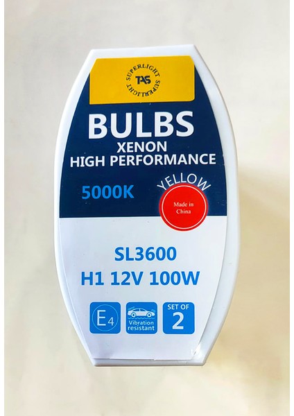 H1 Far Ampulü Xenon Yellow 12V 100W Sarı Işık SL3600 PK22S