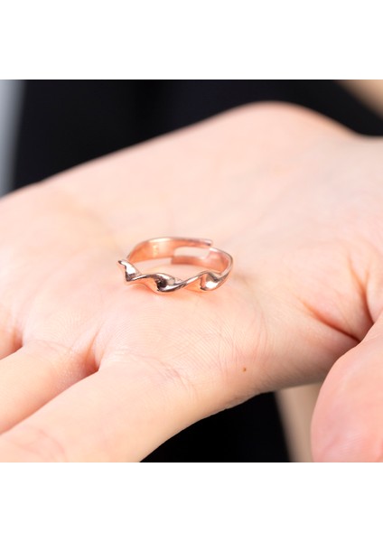Helezon Tasarım Rose Renk 925 Ayar Gümüş Kadın Yüzük modelleri