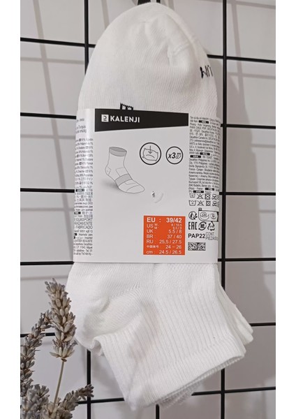 Kiprun Beyaz Çorap / Koşu - 3'li Paket - RUN100 modelleri