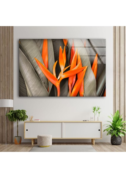 Portakal Yaprağı Temperli Cam Duvar Tablosu