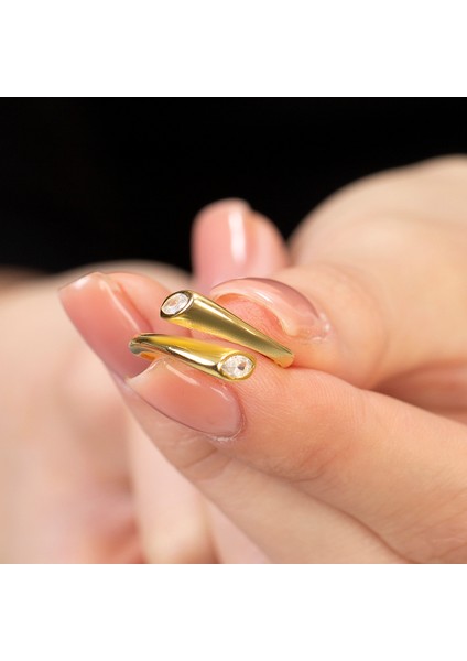 Beyaz Zirkon Taşlı Cats Eye Detaylı Silver Renk Free Size 925 Ayar Gümüş Kadın Yüzük fiyatları