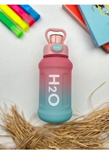 H20 Pipetli Renkli Polikarbon Spor Spor Matara Çocuk Genç Suluk Su Şişesi Suluk Su Şişesi 1000 ml