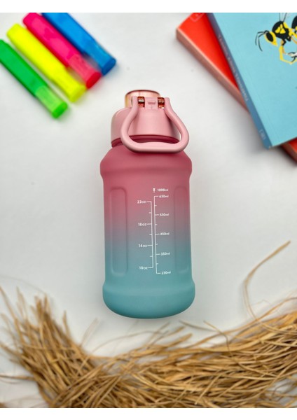 H20 Pipetli Renkli Polikarbon Spor Spor Matara Çocuk Genç Suluk Su Şişesi Suluk Su Şişesi 1000 ml