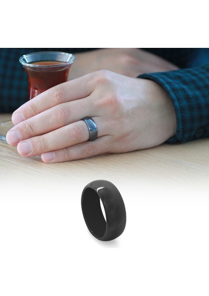 Metalik Gri Renkli Hematit Doğaltaş Erkek Yüzük (21 Ölçü) fiyatları