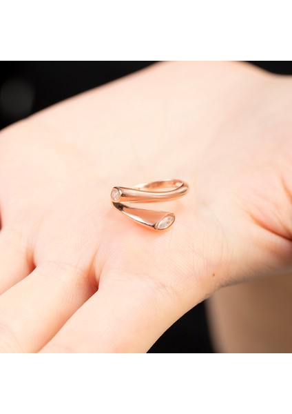 Beyaz Zirkon Taşlı Cats Eye Detaylı Silver Renk Free Size 925 Ayar Gümüş Kadın Yüzük fiyatları