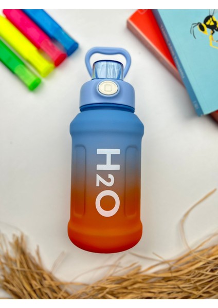 H20 Pipetli Renkli Polikarbon Spor Spor Matara Çocuk Genç Suluk Su Şişesi Suluk Su Şişesi 1000 ml