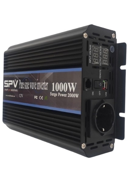 Geniş Kasa 1000W 24 Volt Tam Sınus Inverter - SPV-P1000W-24
