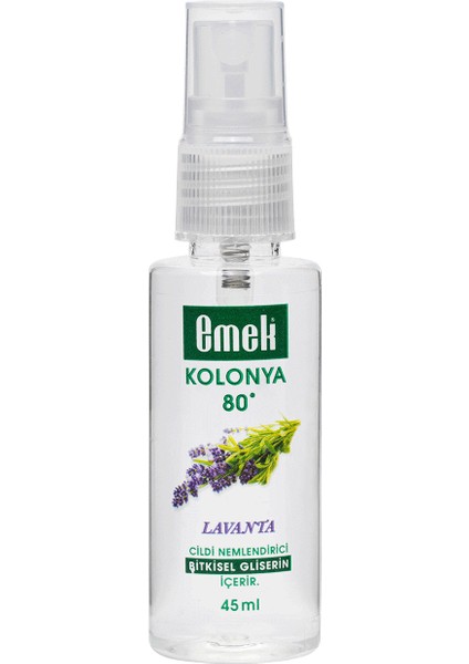 Gliserinli Kolonya Lavanta 45 ml Sprey Ekonomik Paket - 15 Adet 120 ml
