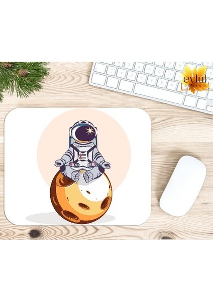 Astronot Baskılı Özel Tasarım Dikdörtgen Kaydırmaz Mousepad