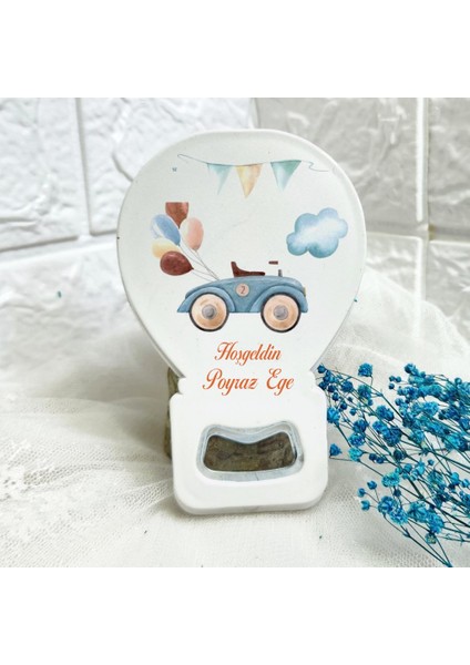 15 Adet Yenidoğan Açacak Magnet Lik Arabalı Balonlu