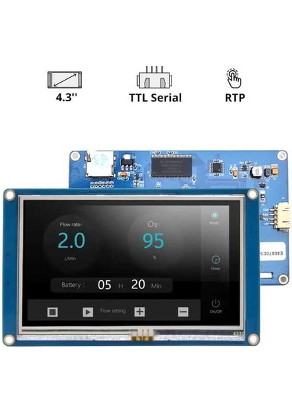 4.3 Inch Nextion Hmı Akıllı Dokunmatik Tft LCD Ekran - 16 MB Dahili Hafıza