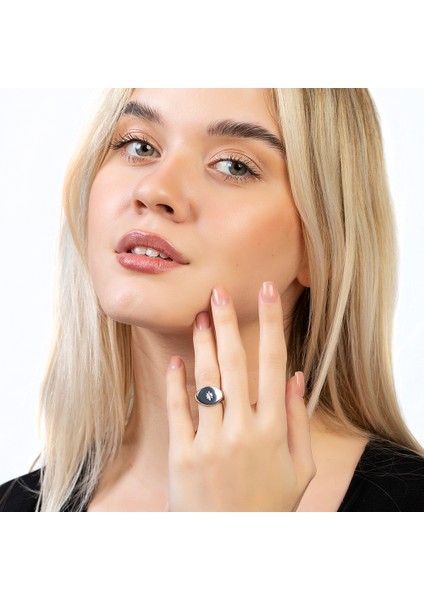 Beyaz Zirkon Taşlı Yıldız Detaylı Silver Renk Free Size 925 Ayar Gümüş Kadın Tektaş Yüzük modelleri