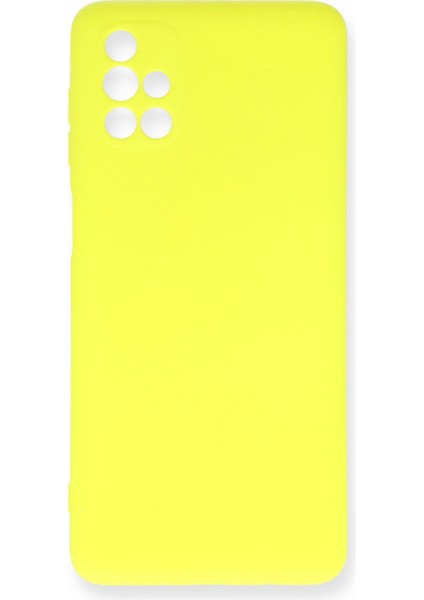 Samsung Galaxy M51 Kılıf Nano Içi Kadife Silikon - Sarı 300099