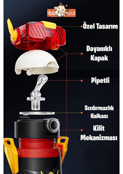 CS 0001 500 ml Beyaz Pipetli Boyun Askılı Çelik Termos fiyatları