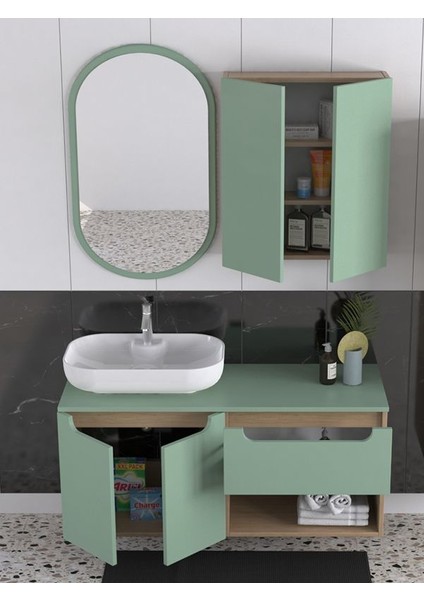 Katia 120 cm Banyo Dolabı Renk Su Yeşili modelleri