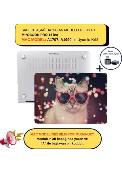 Macbook Pro Kılıf 15 inç A1707 A1990 ile Uyumlu Cat01NL