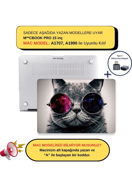 Macbook Pro Kılıf 15 inç A1707 A1990 ile Uyumlu Cat01NL