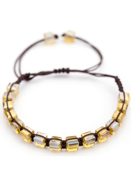 Sarı Tonlarında Makrome Örme Bileklik fiyatları