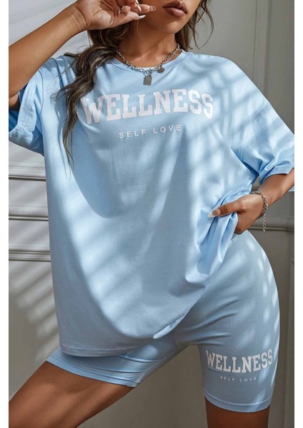Wellness Baskılı Soft Kısa Kollu Şortlu Alt Üst Takımı