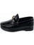Erkek Siyah Hakiki Deri Ortopedik Topuklu Loafer Ayakkabı 1