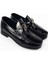 Erkek Siyah Hakiki Deri Ortopedik Topuklu Loafer Ayakkabı 5
