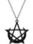 Ay Yıldız Pentagram Akrilik Kolye Mason Siyah Akrilik 4cm 2