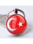 Türkiye Bayrağı Ay Yıldız Anahtarlık Büyüteç Camlı Metal Halka Anahtarlığı 4