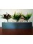 Antrasit Gri Ahşap Mdf Iç Mekan Saksıda Yapay Bitki ve Çiçekler 100*25*22 cm Ebat 2