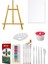 Mini Şövale Red Apple Akrilik Boya Seti 9 ml 12 Renk Tuval Seti 25X35 Plastik Spatula Seti 1